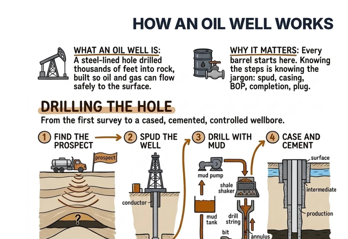 How an oil well works card wide