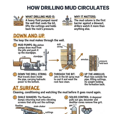 How drilling mud circulates card square