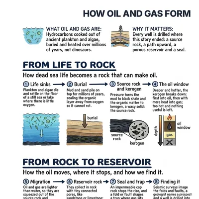 How oil and gas form card square